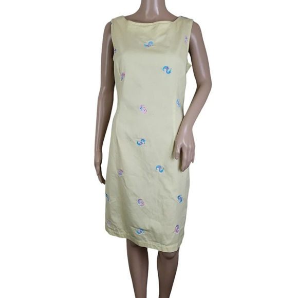 C.B. Casual Yellow Tank Dress Seahorse Print - Picture 1 of 5